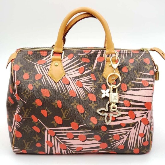 Authentic Louis Vuitton Lock & Key with Unbranded Flower Charm, Keychain - Picture 9 of 9